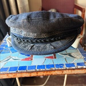 Denim Cap with Braided Detail